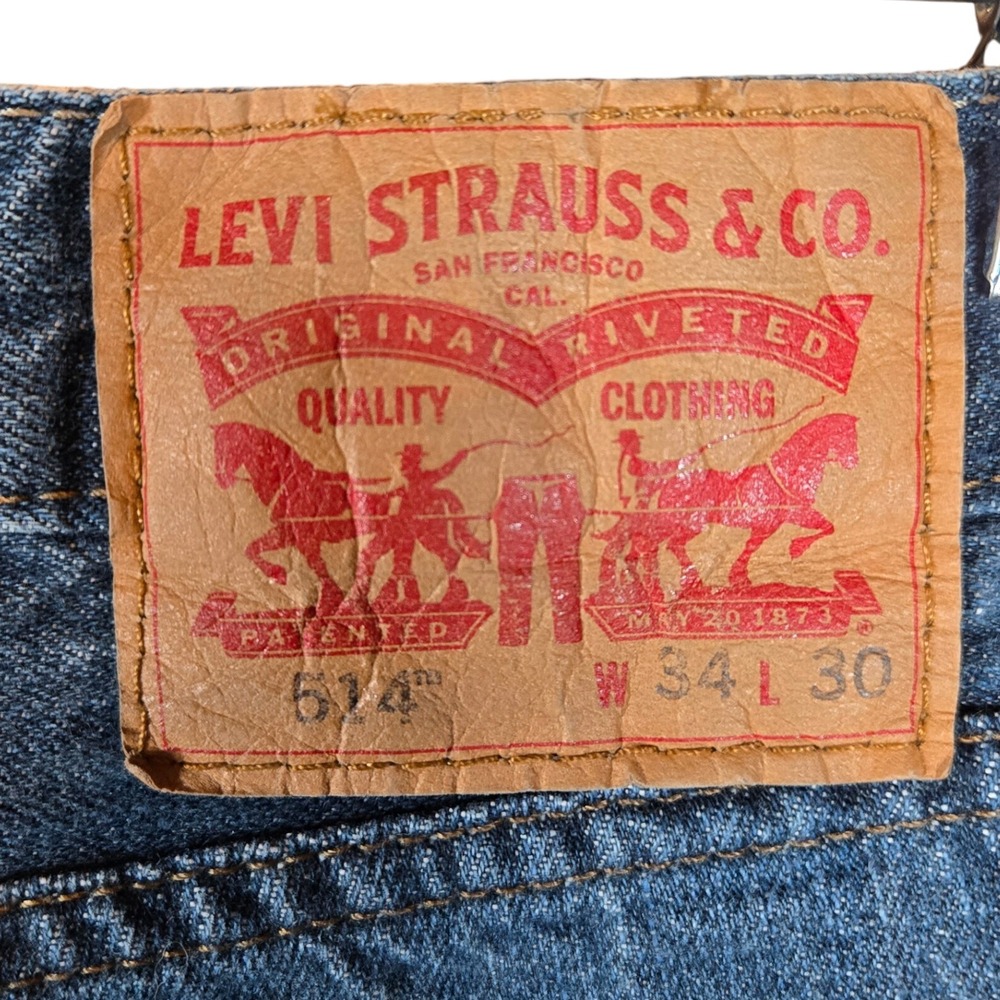 Levi Strauss & Co‎ 514 Jeans Mens W34 L30 Blue Denim Straight Leg Pants